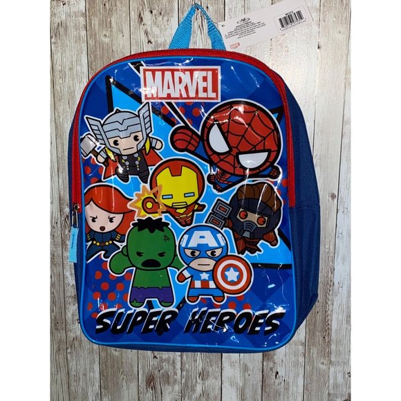 NWT Kids Marvel Super Heroes Bookbag Backpack Hulk Captain America Ironman Thor - Picture 1 of 5